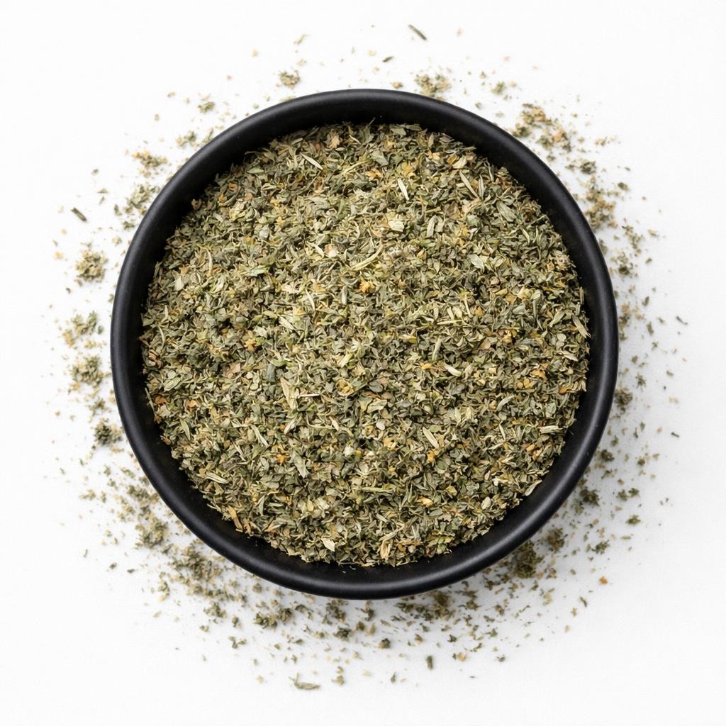 Beifuß mit Blüten gerebelt