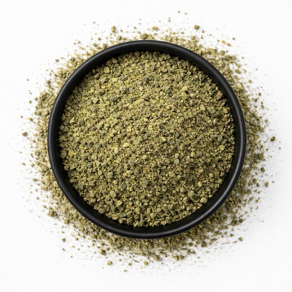 Pfeffer grün luftgetrocknet grob gemahlen