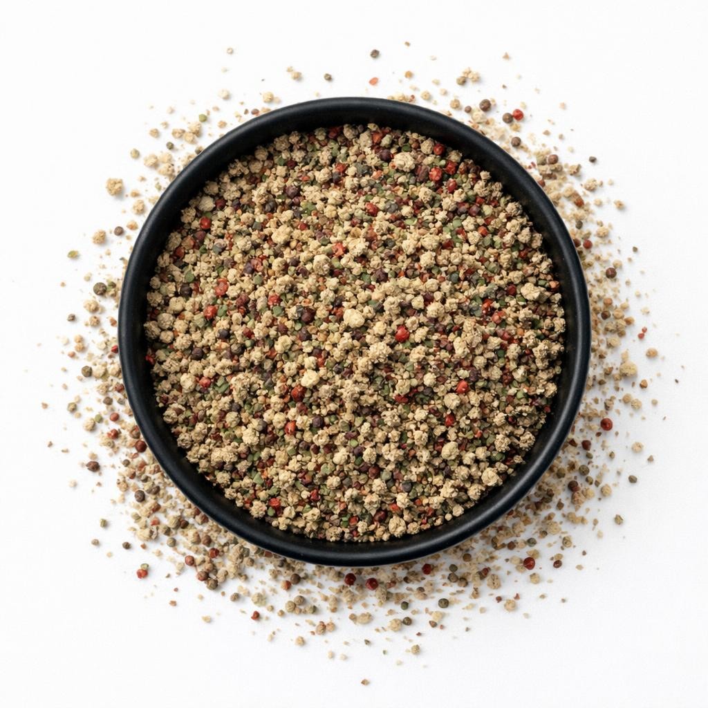 Bunter Pfeffer gewalzt